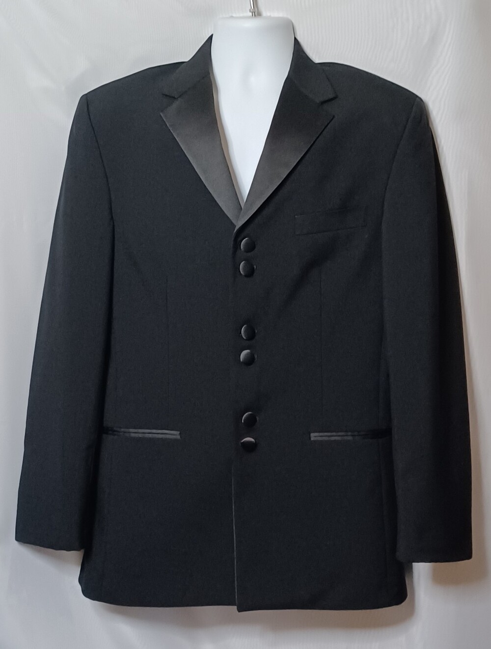 Fumagalli's Men's Classic Black Wool Tuxedo Jacket - Elegant Formal Blazer. 38R